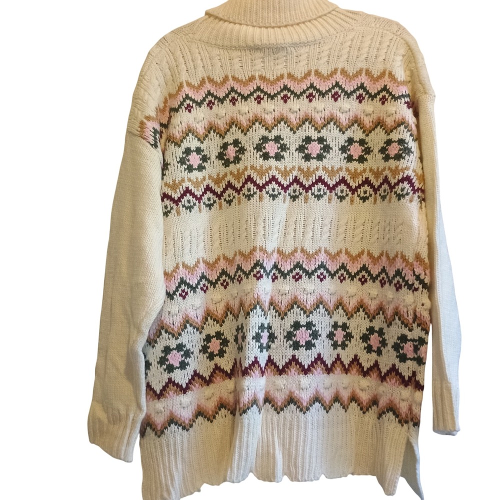 Perfectly Priscilla Large Nordic Fair Isle Tunic‎ Sweater Dress Wool Blend NWT - Picture 11 of 14